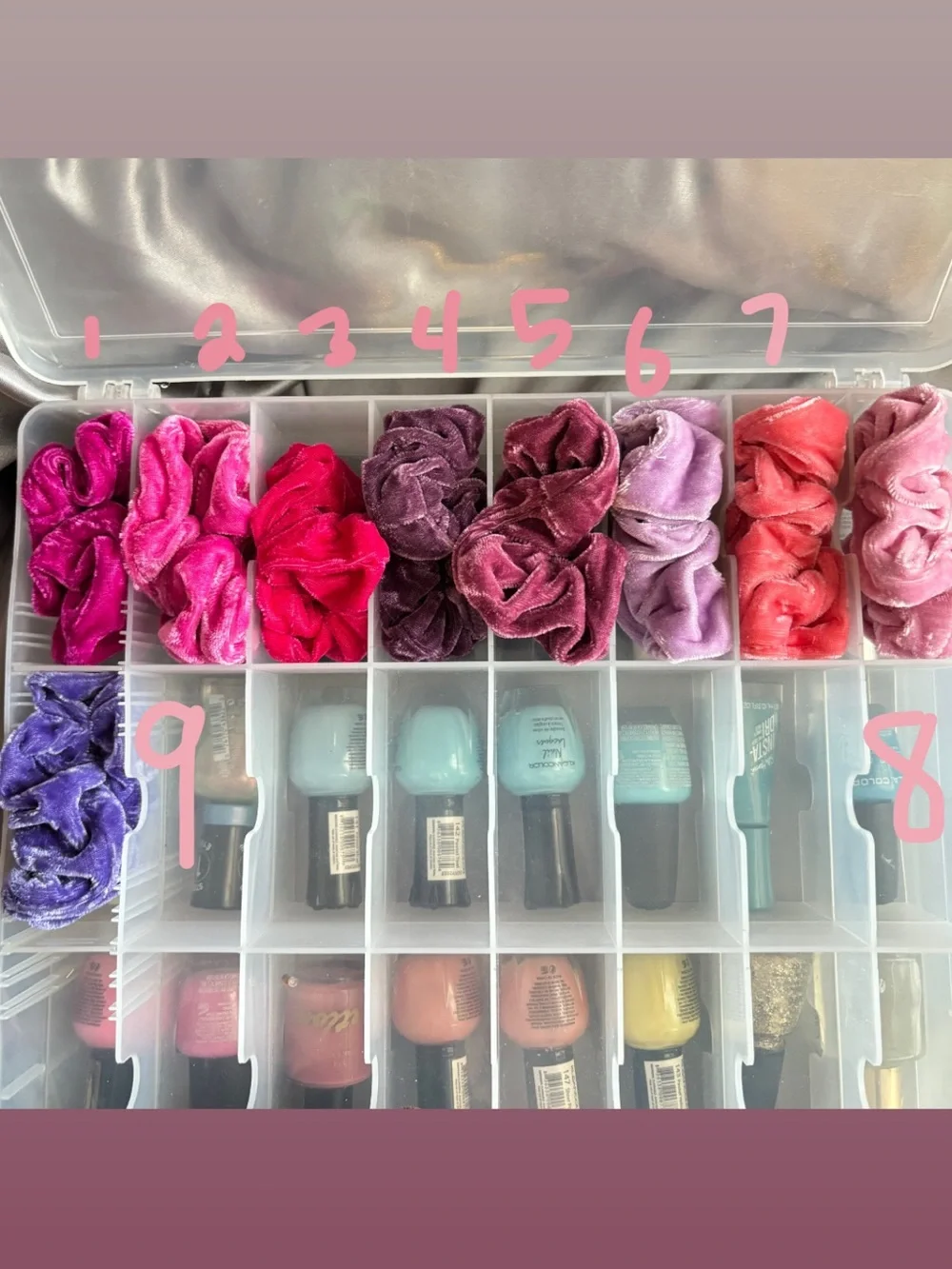 pink + purple velvet scrunchies FOR INDIVIDUAL SALE
